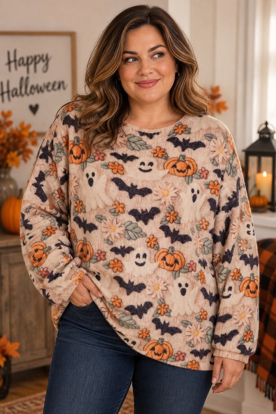 Halloween sweater with ghosts and bats size 2X